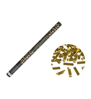 PARTYDECO - Streudeko Konfettikanone Streifen Gold, 80 cm