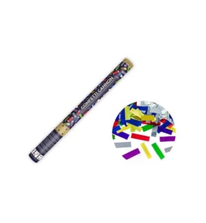 PARTYDECO - Streudeko Konfettikanone Streifen farbig, 60 cm