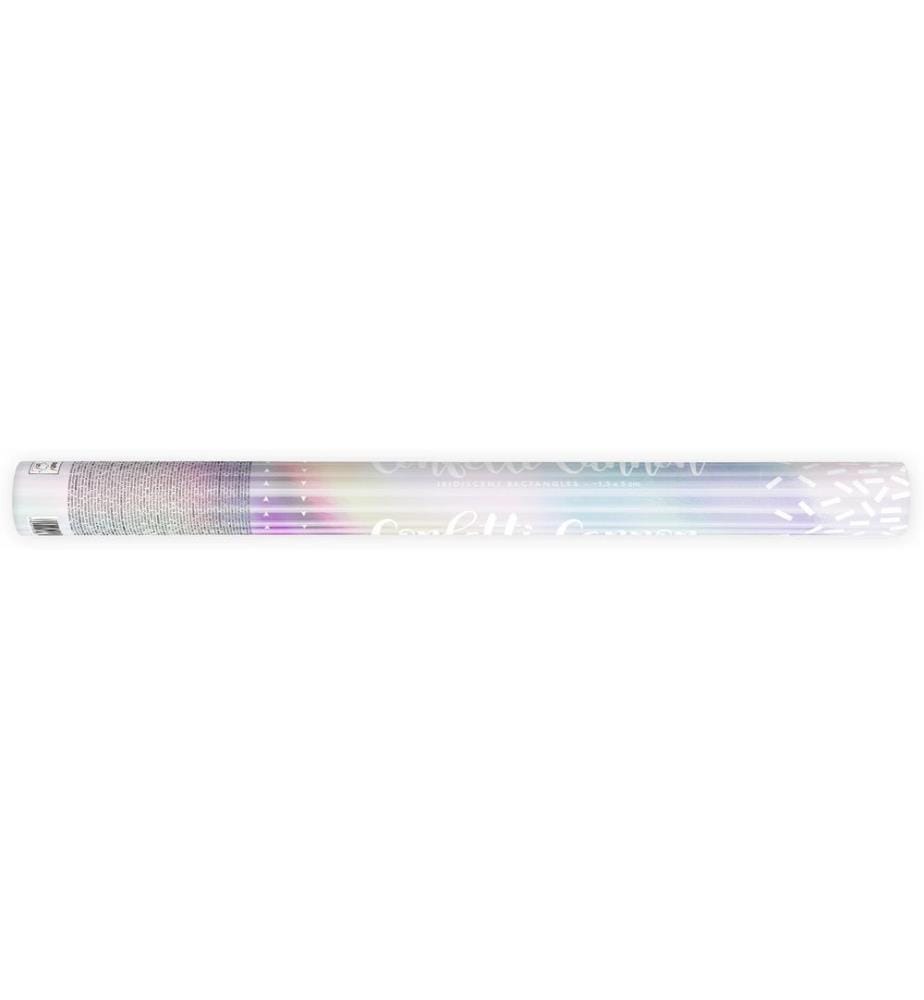 PARTYDECO - Streudeko Konfettikanone Streifen irisierend, 60 cm