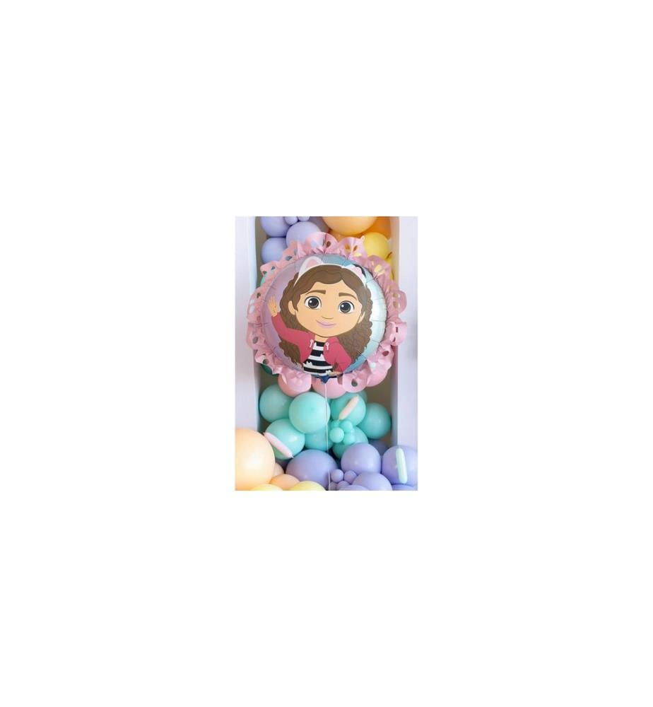 PARTYDECO - Folienballon Gabbys Dollhouse mit Rüsche Mehrfarbig
