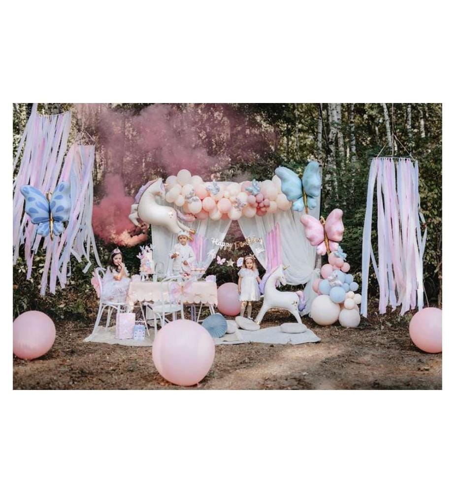 PARTYDECO - Folienballon Schmetterling Blau, 69 x 69 cm