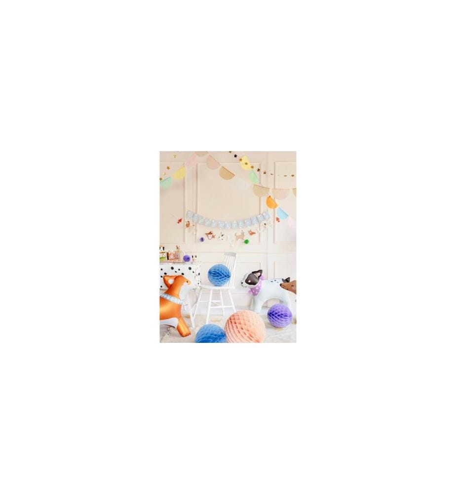 PARTYDECO - Girlande Happy Birthday Hunde, farbig, 210 cm