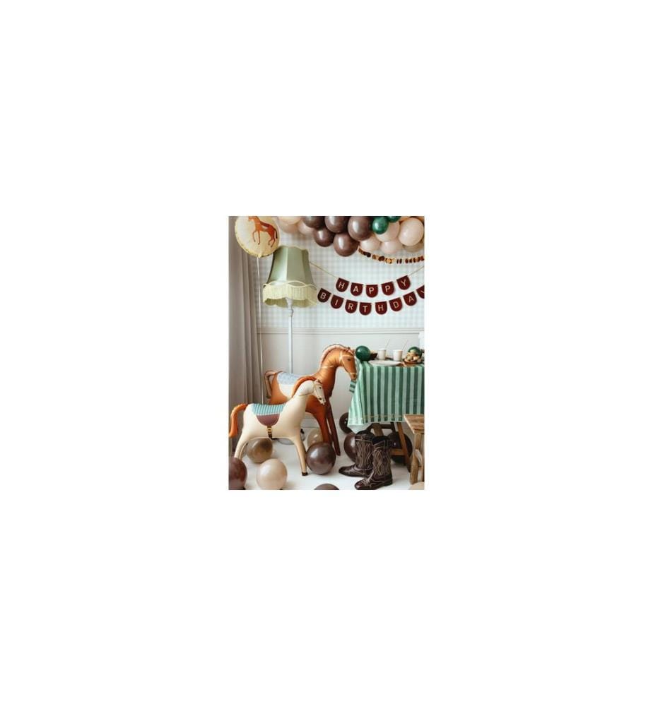 PARTYDECO - Ballon en aluminium cheval, Crème, 86.5 x 86.5 cm, 1 pièce