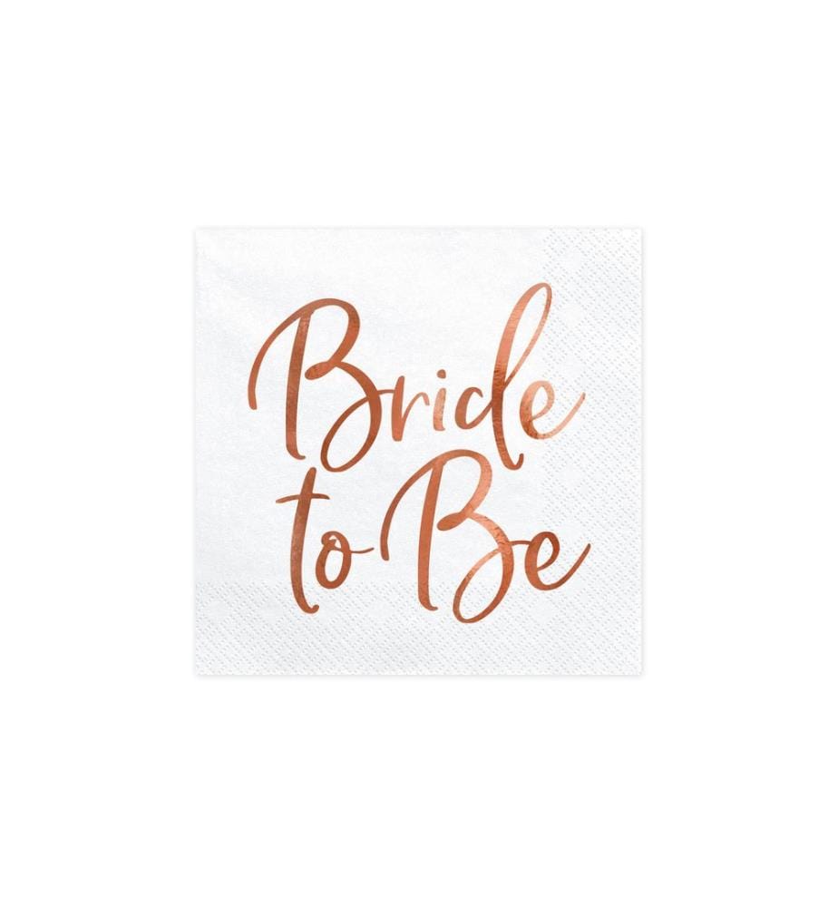 PARTYDECO - Serviettes en papier Bride to be 33 cm x 33 cm, 20 Pièce/s