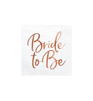 PARTYDECO - Serviettes en papier Bride to be 33 cm x 33 cm, 20 Pièce/s