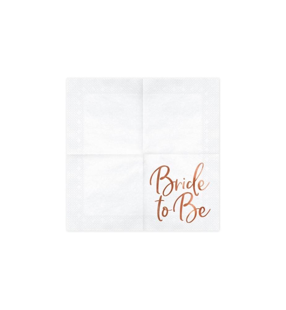 PARTYDECO - Serviettes en papier Bride to be 33 cm x 33 cm, 20 Pièce/s
