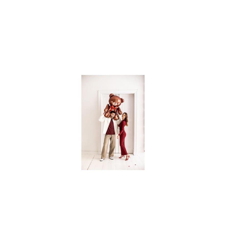 PARTYDECO - Ballon en aluminium Ours en peluche, 59 x 88 cm, 1 pièce