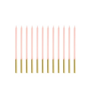 PARTYDECO - Bougie Rose, 14 cm, 12 pièces