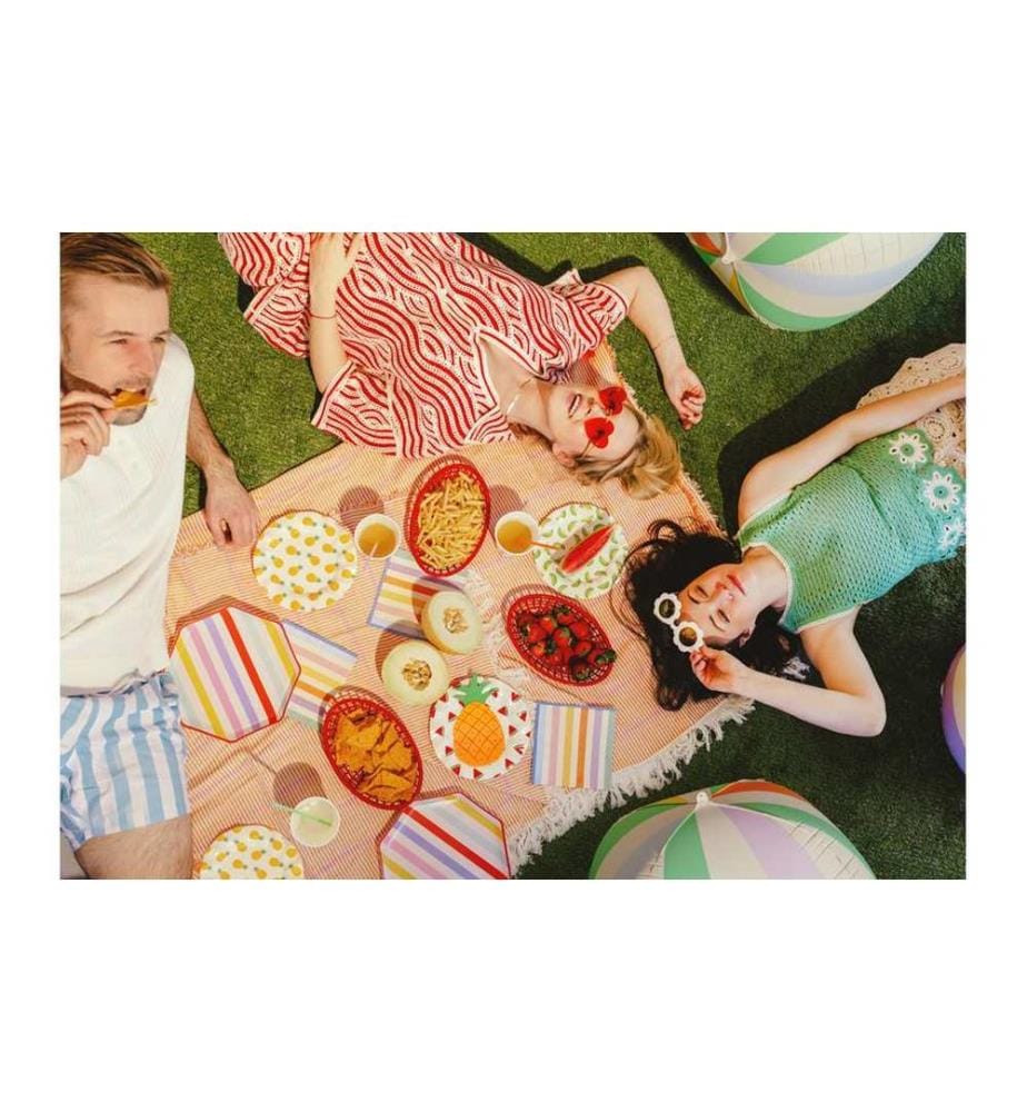 PARTYDECO - Einwegteller Früchte 6 Stück