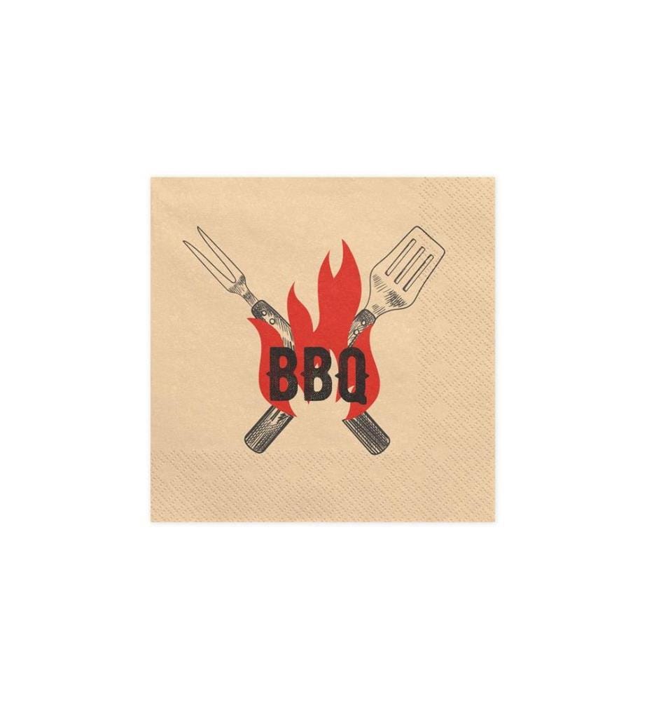 PARTYDECO - Serviettes en papier Barbecue BBQ 33 cm x 33 cm