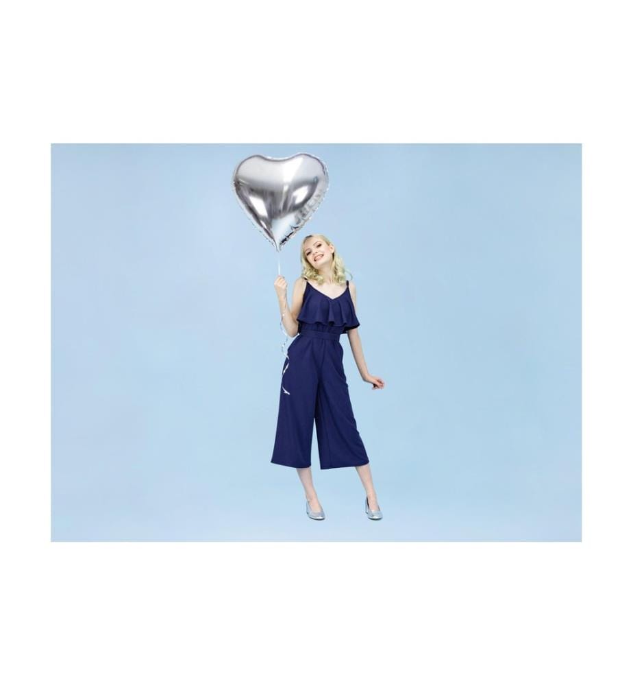 PARTYDECO - Ballon en aluminium Coeur Argenté