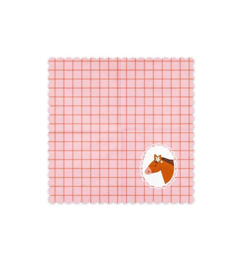 PARTYDECO - Serviettes en papier cheval, 33 x 33 cm, 12 pièces