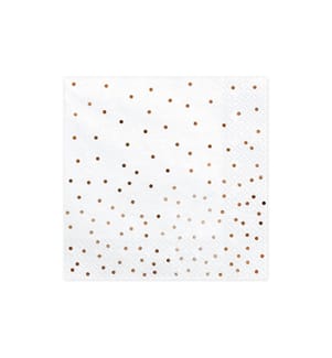 PARTYDECO - Serviettes en papier Dots 33 cm x 33 cm, 20 Pièce/s, Blanc