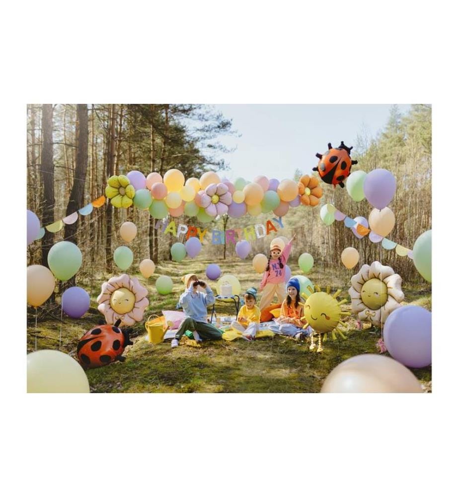 PARTYDECO - Folienballon Gänseblümchen, 45 cm, 4 Stück