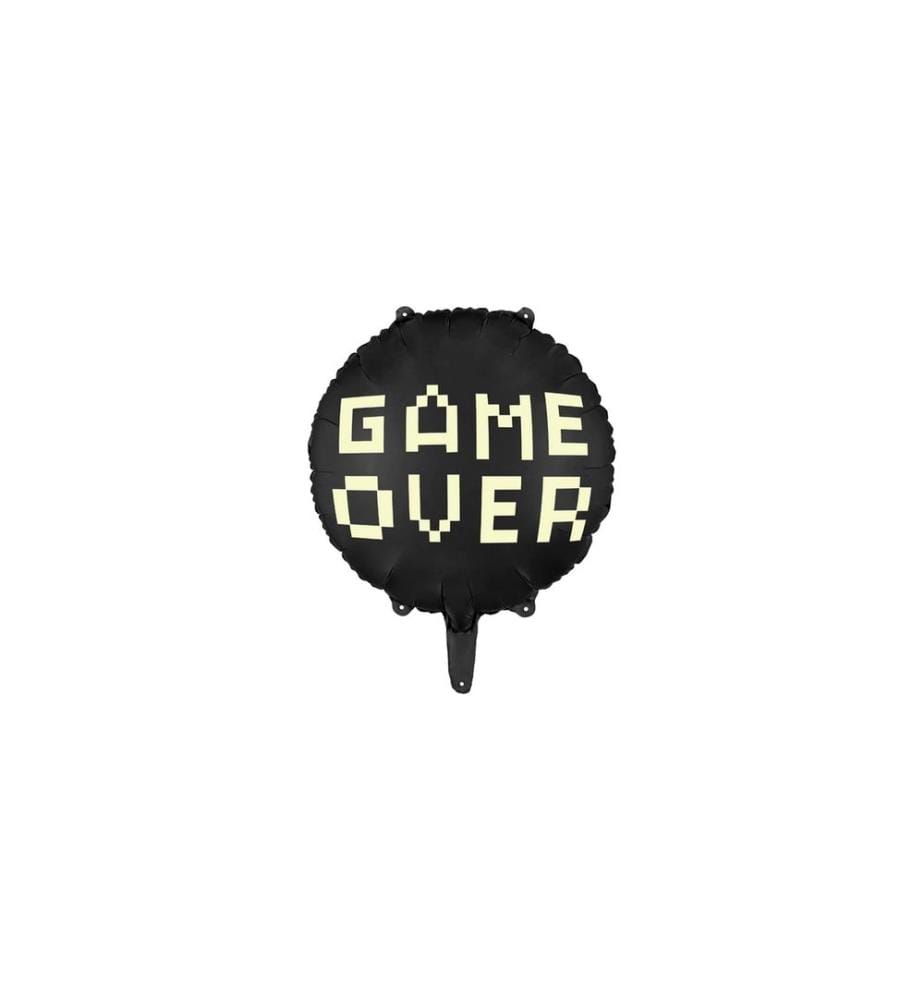 PARTYDECO - Ballon en aluminium Jeu noir, 45 cm