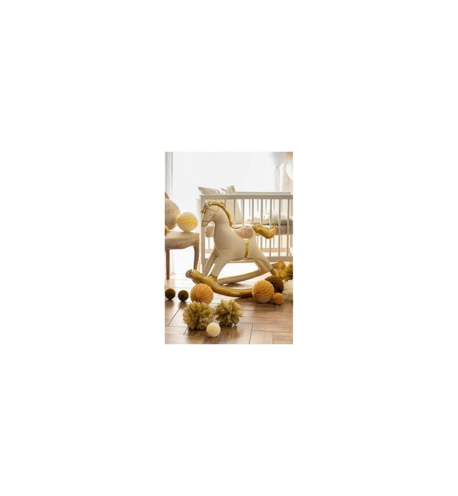 PARTYDECO - Ballon en aluminium Cheval à bascule, Beige, 106 x 86 cm, 1 pièce