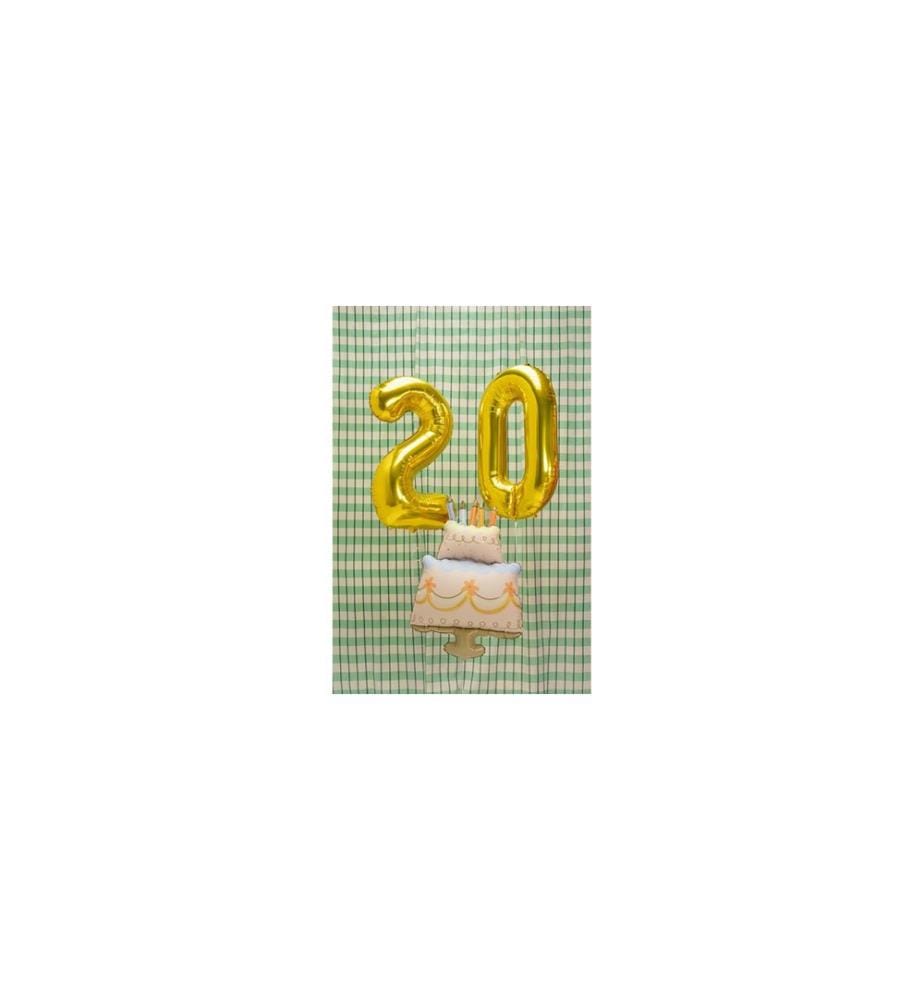 PARTYDECO - Folienballon Kuchen, 55 x 75 cm, 1 Stück