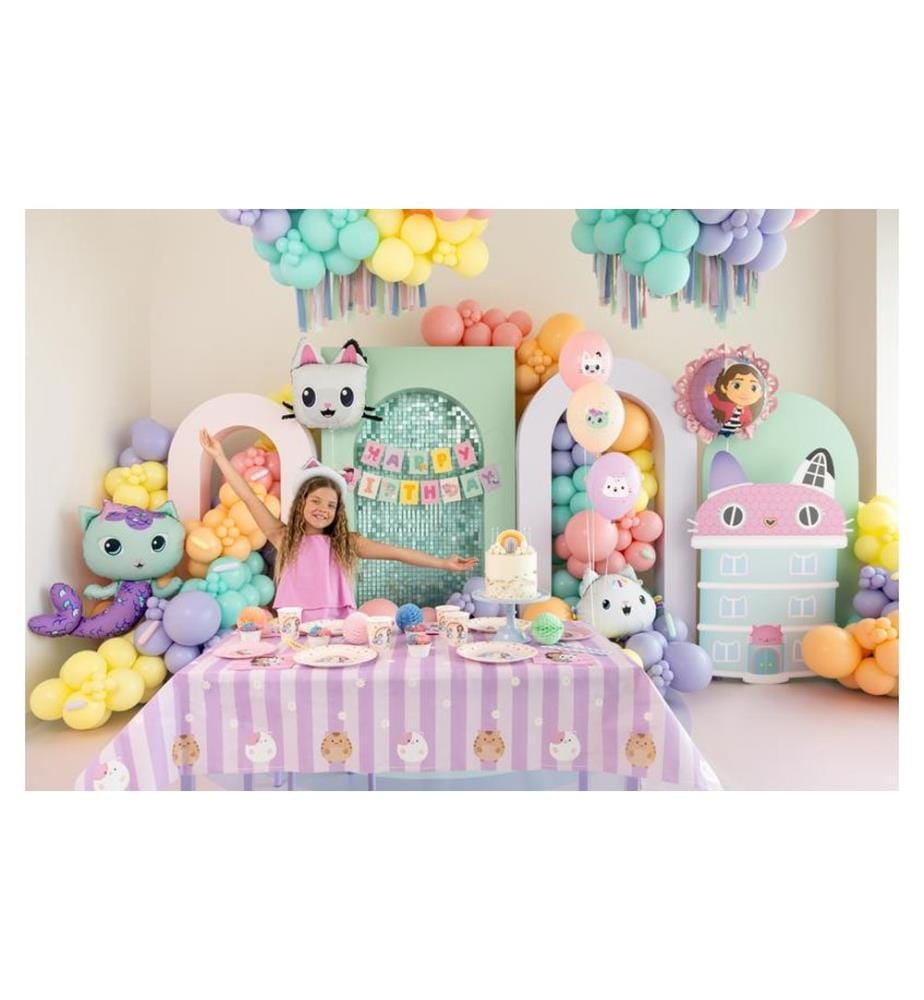 PARTYDECO - Tischdecke Gabbys Dollhouse 180 cm x 120 cm, Mehrfarbig