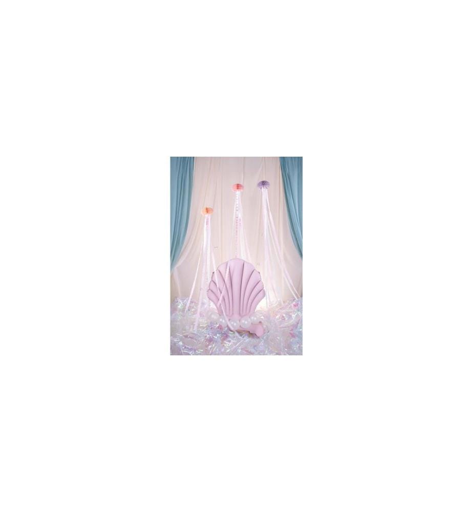 PARTYDECO - Ballon en aluminium Coquillage, Violet, 47 x 98 cm, 1 pièce