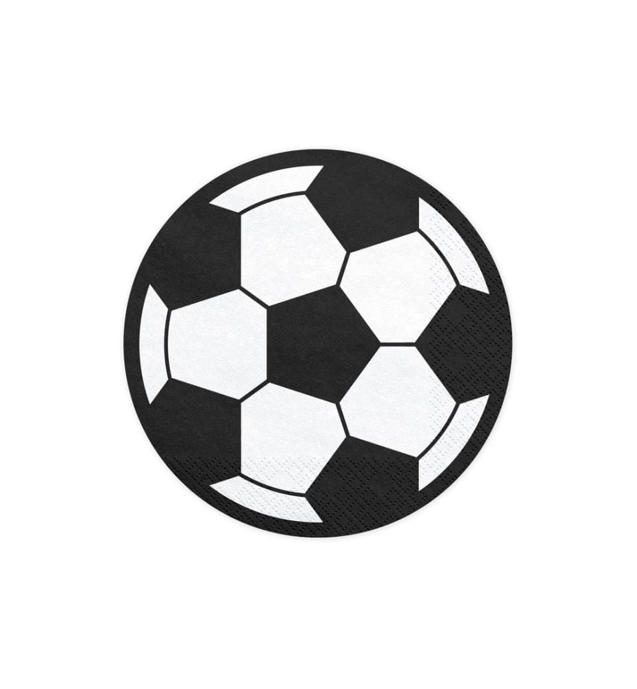 PARTYDECO - Serviettes en papier Football 13,5 cm, 20 Pièce/s