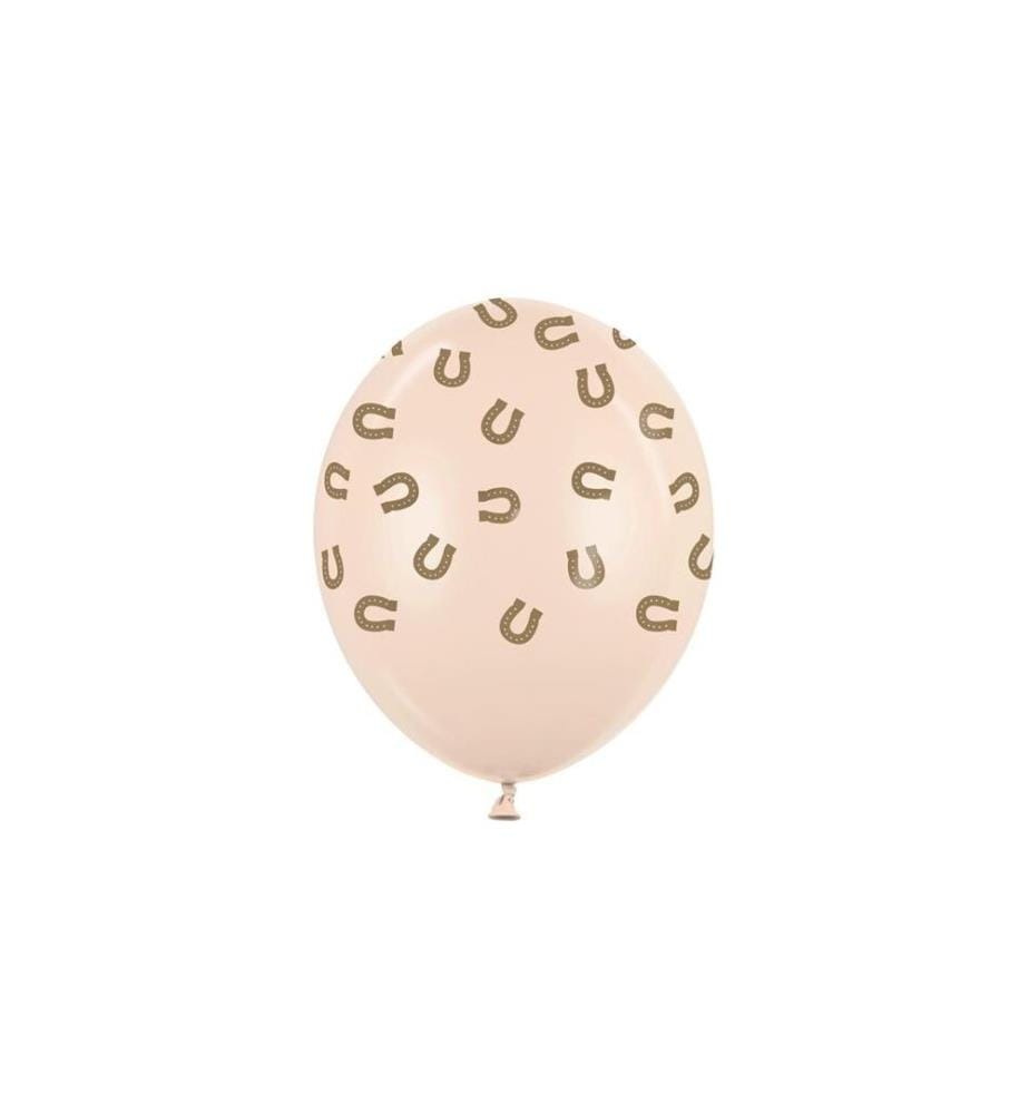 PARTYDECO - Ballon de baudruche Fer à cheval, Pastel, 30 cm, 6 pièces