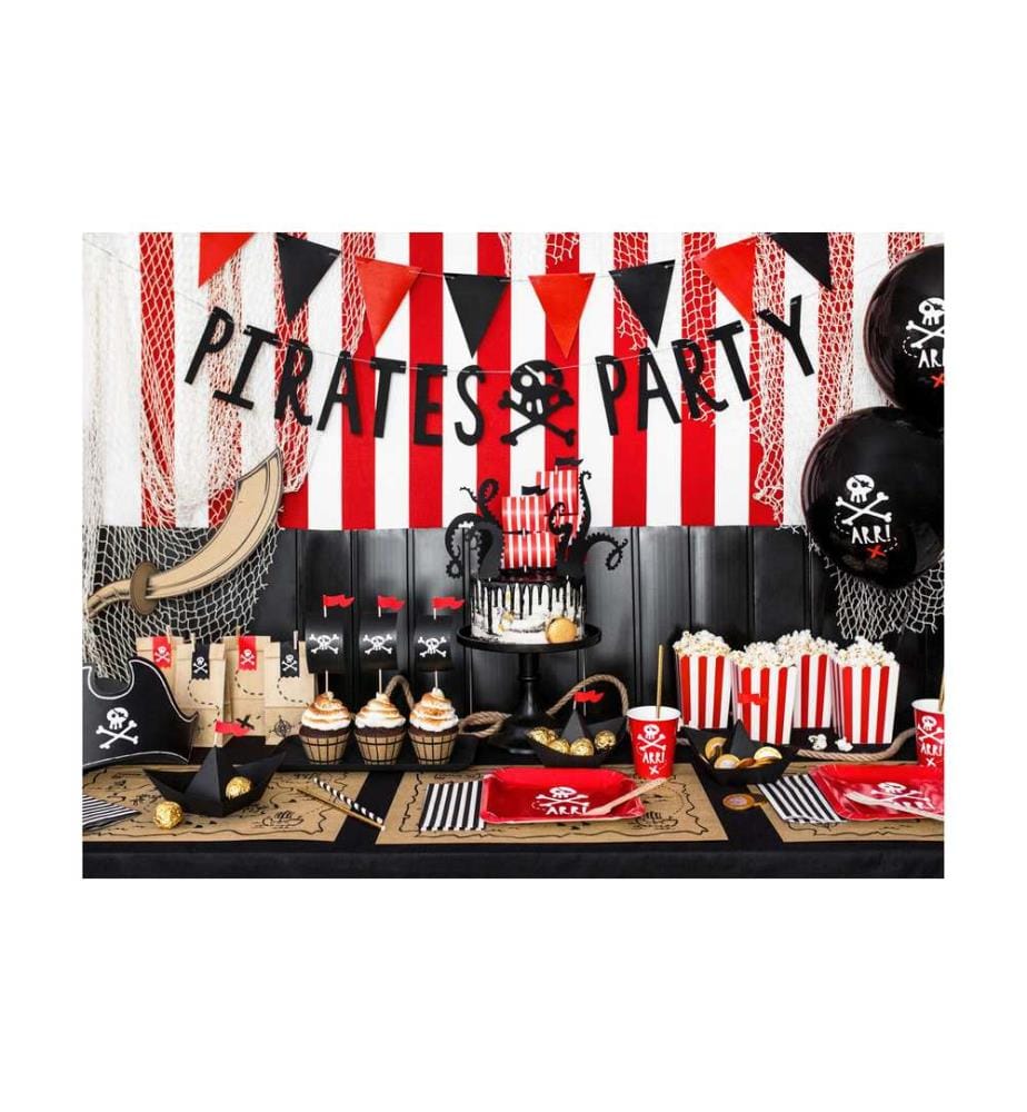 PARTYDECO - Set de table Pirates 40 x 30 cm, 30 pièces, Brun