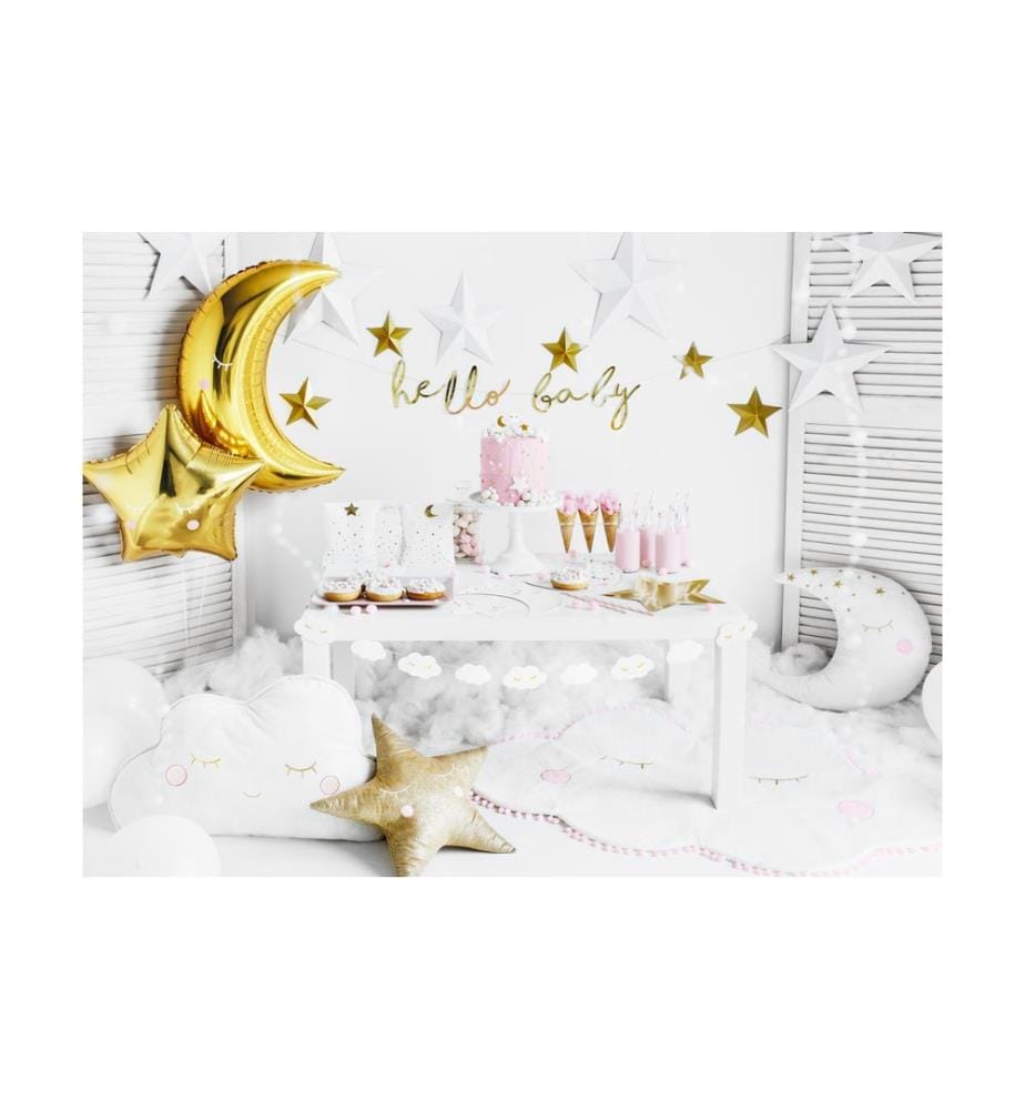 PARTYDECO - Serviettes en papier Hello Baby grenouillère 20 Pièce/sblanc/or