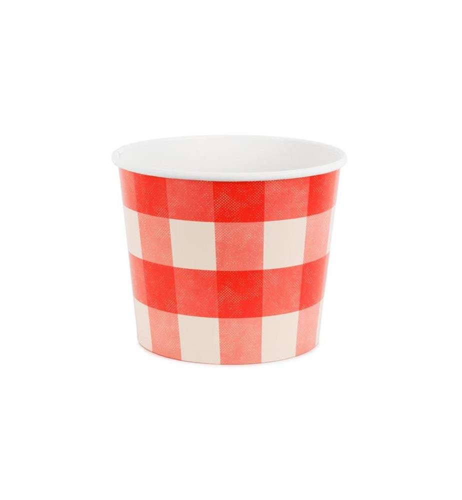 PARTYDECO - Bols jetables Grille à carreaux 2 Pièce/s