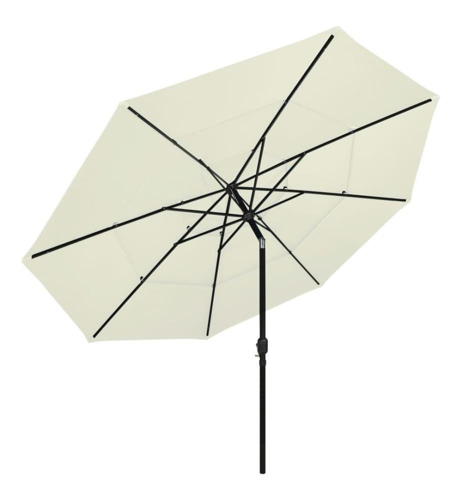 Sonnenschirm mit Aluminium-Mast 3-lagig Sandfarben 3,5 m