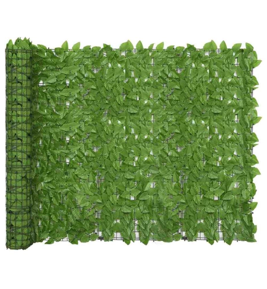 Brise-vue de balcon avec feuilles vert 300x150 cm