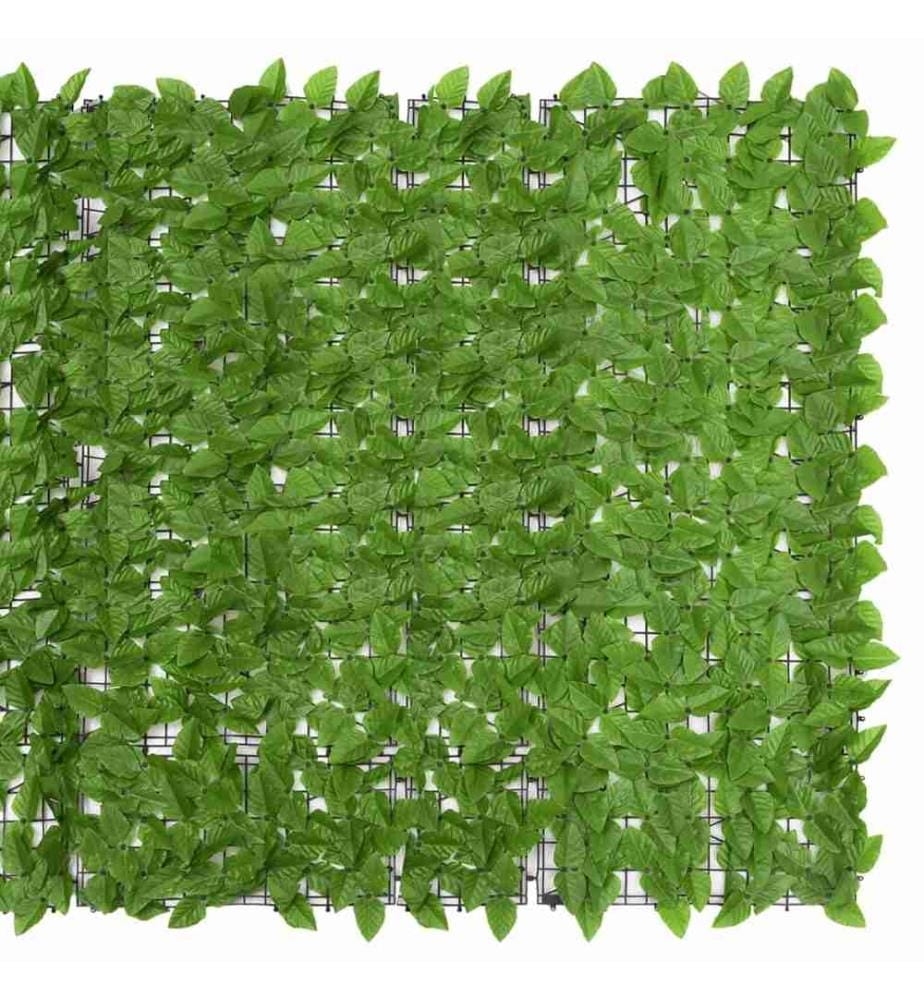 Brise-vue de balcon avec feuilles vert 300x150 cm