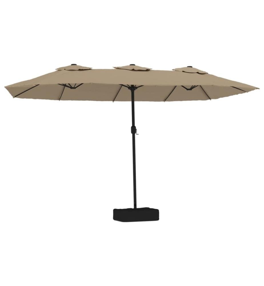 Doppelsonnenschirm mit LEDs Taupe 449x245 cm