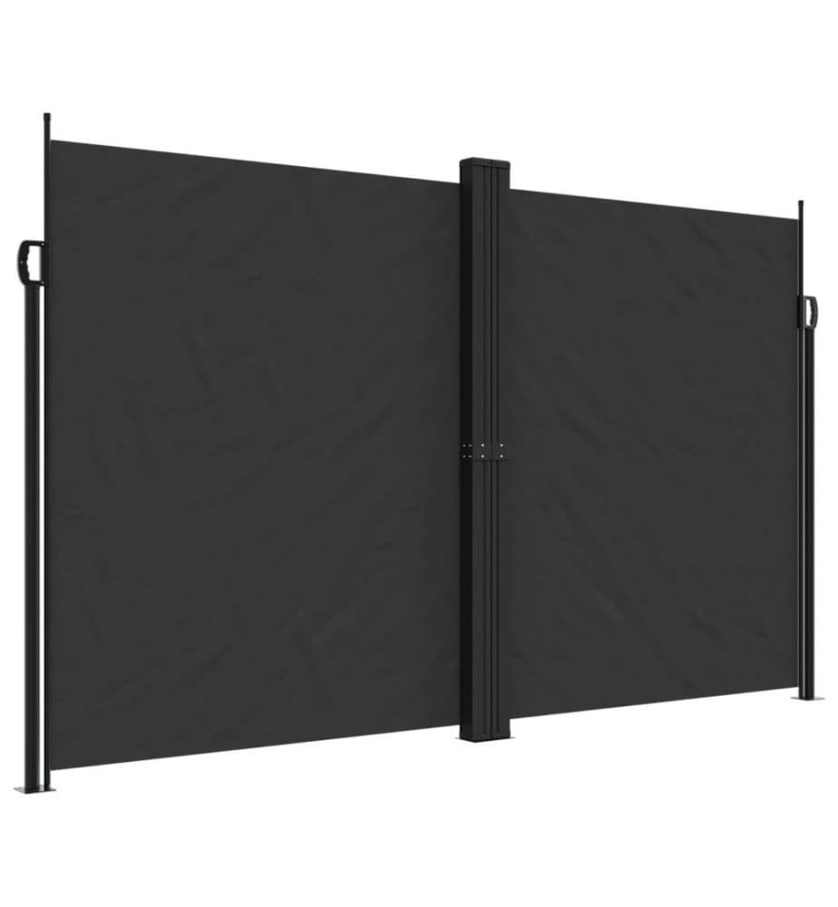 Auvent latéral rétractable noir 200x600 cm