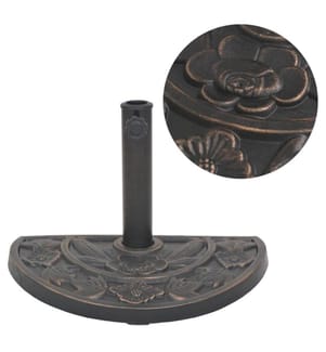 Socle de parasol en résine demi-cercle Bronze 9 kg