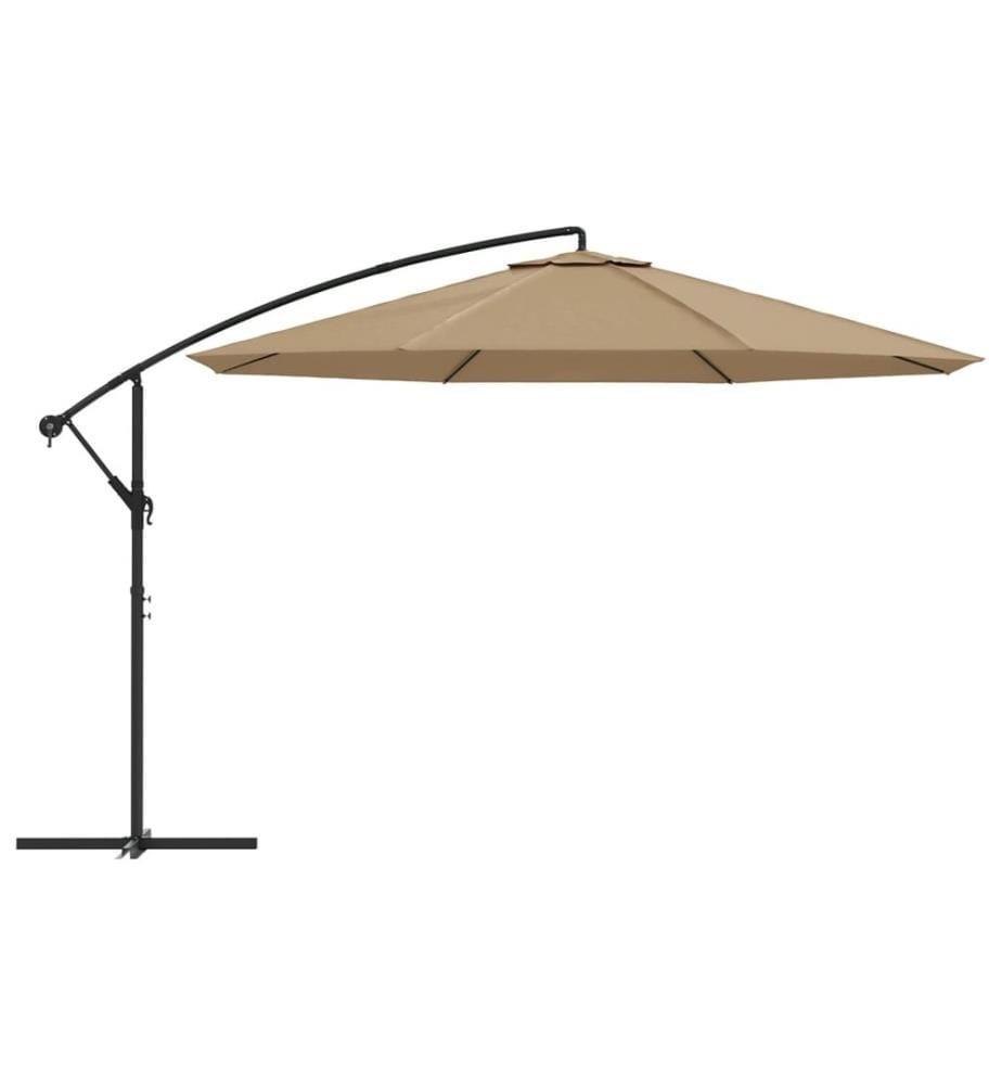 Ampelschirm mit Alu-Mast 350 cm Taupe