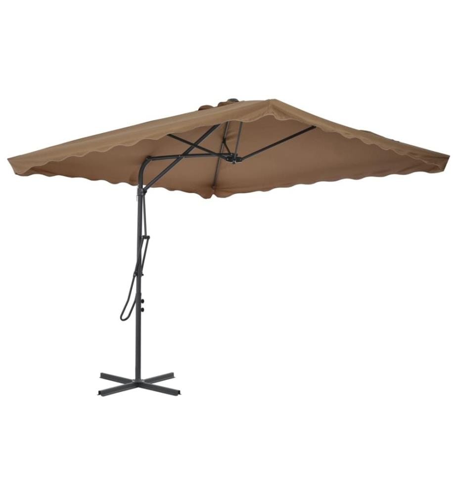 Sonnenschirm mit Stahlmast 250 x 250 cm Taupe