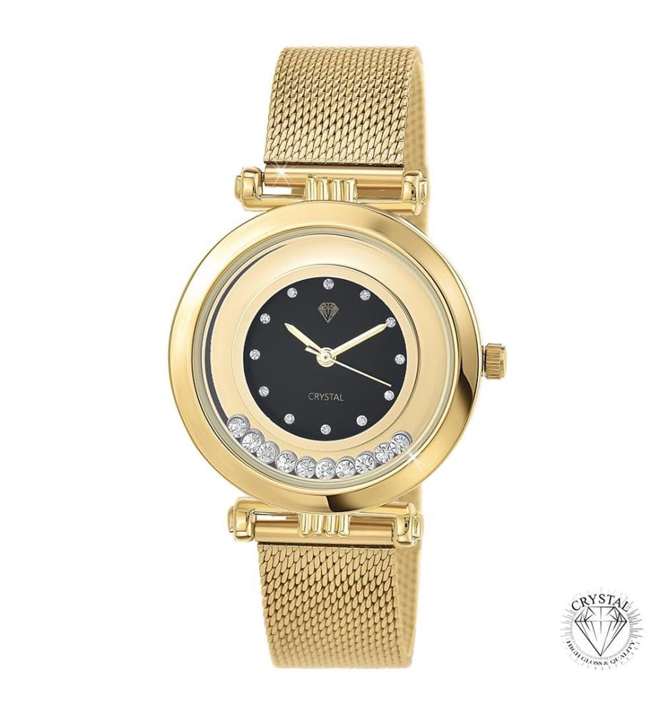 Orologio elegante con cristalli scintillanti - Oro e nero