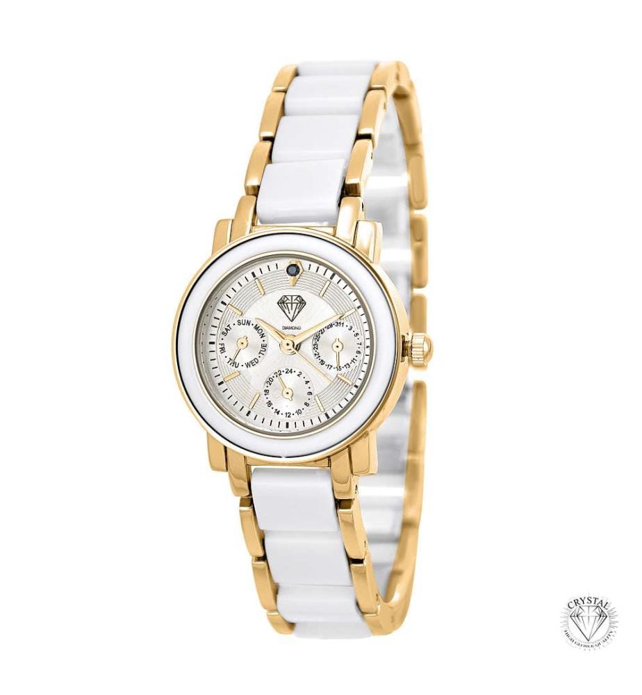Elegante Uhr mit einem echten schwarzen Diamanten - Vergoldet