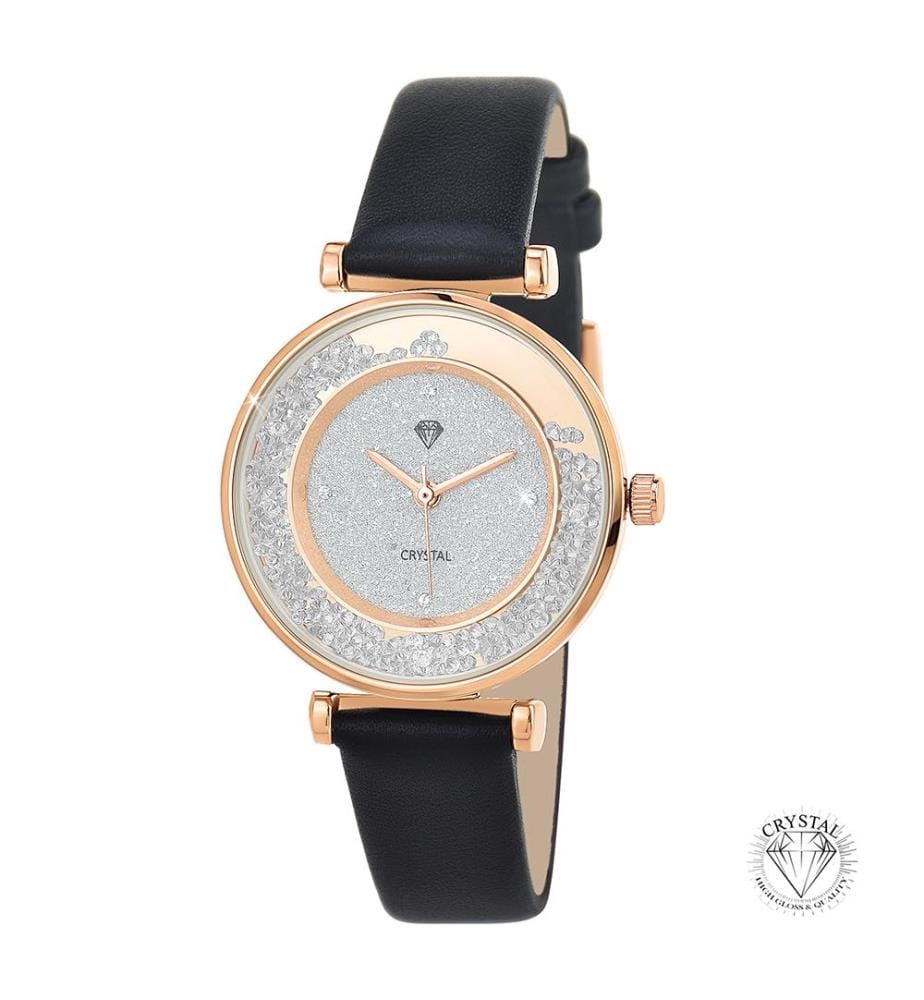 Orologio elegante con cristalli scintillanti - Oro e nero