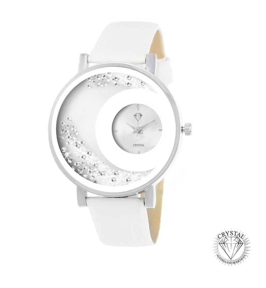 Montre lune ornée de Cristaux scintillants