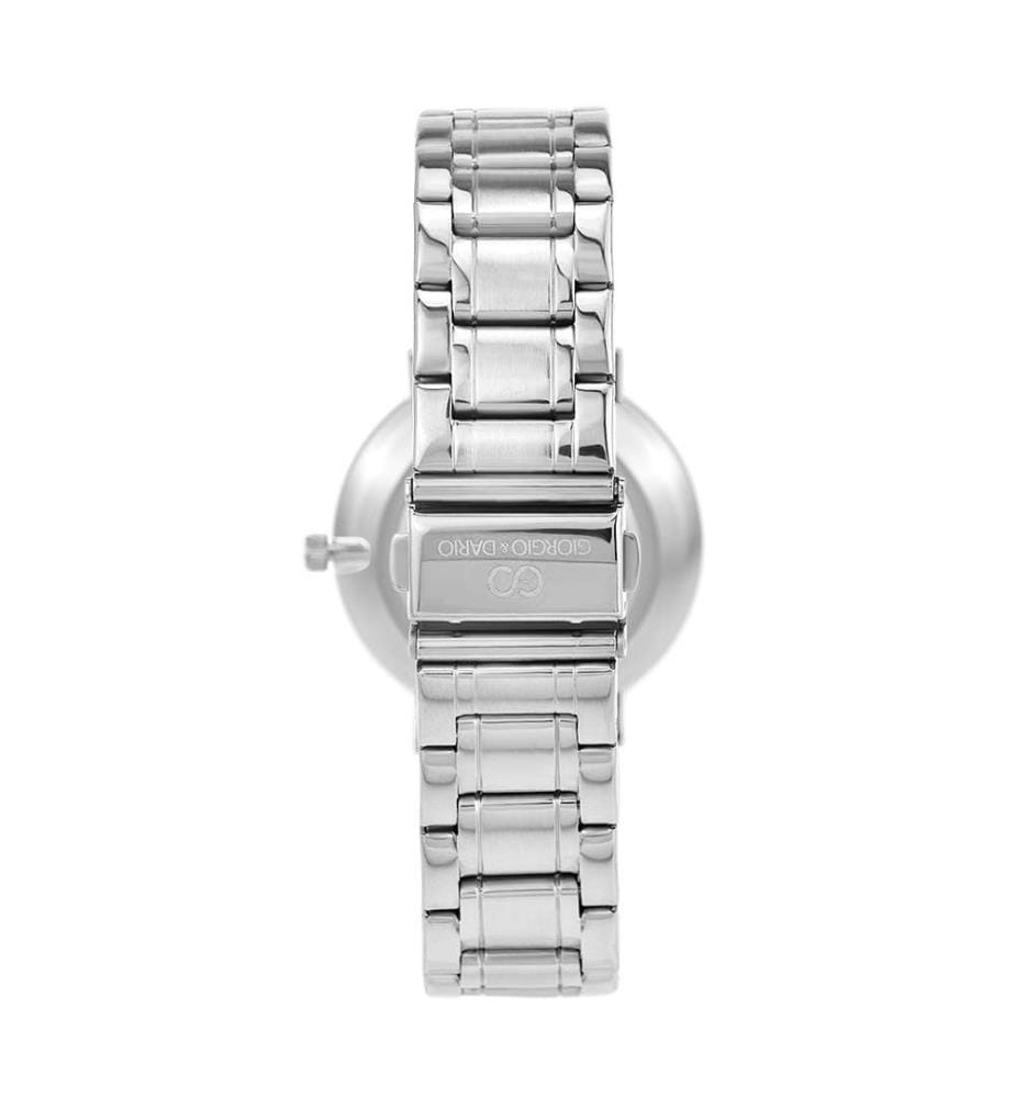 Elegante Lou Uhr mit funkelnden Kristallen - Silber