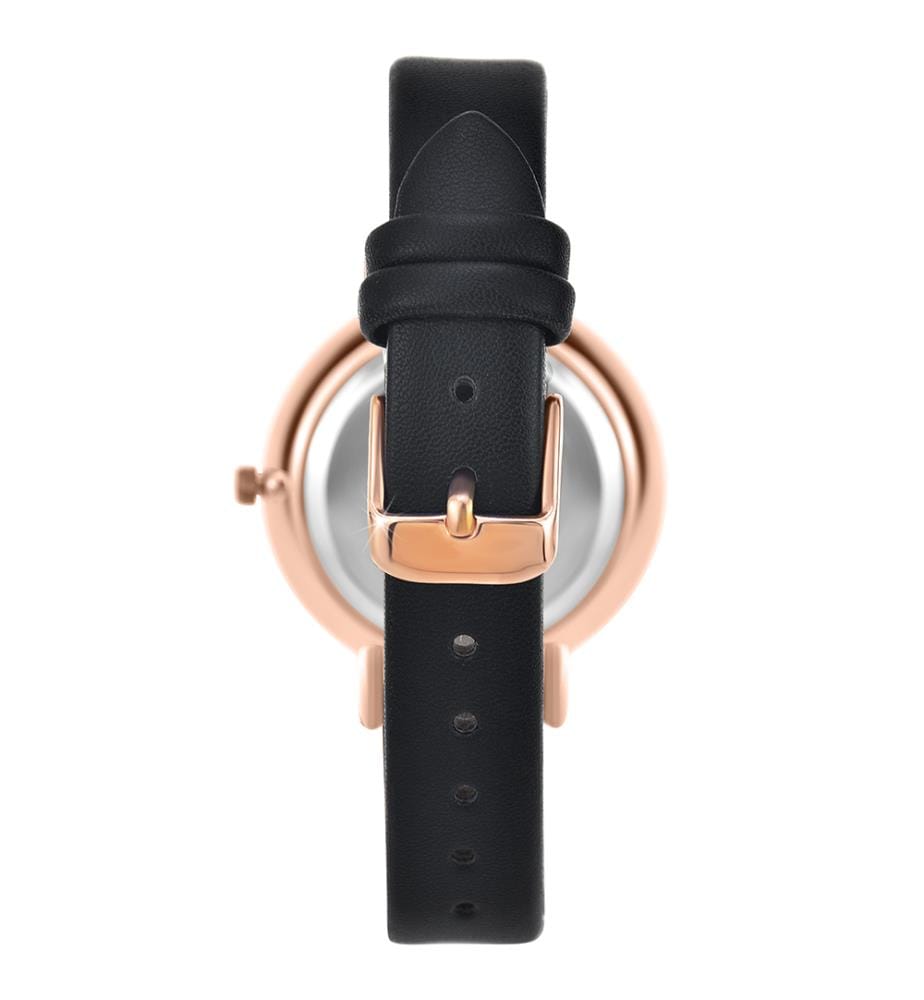 Elegante orologio impreziosito da un autentico diamante nero - Nero
