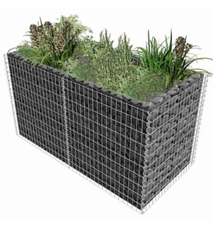 Gabionen-Hochbeet Stahl 180×90×100 cm Silbern