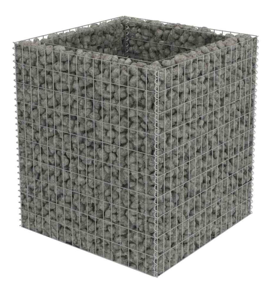 Gabionen-Hochbeet Verzinkter Stahl 90×90×100 cm