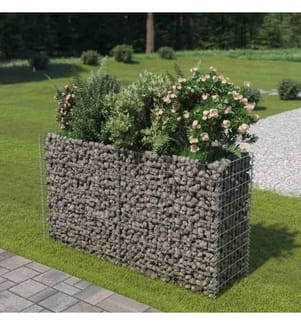 Gabionen-Hochbeet Verzinkter Stahl 180×50×100 cm