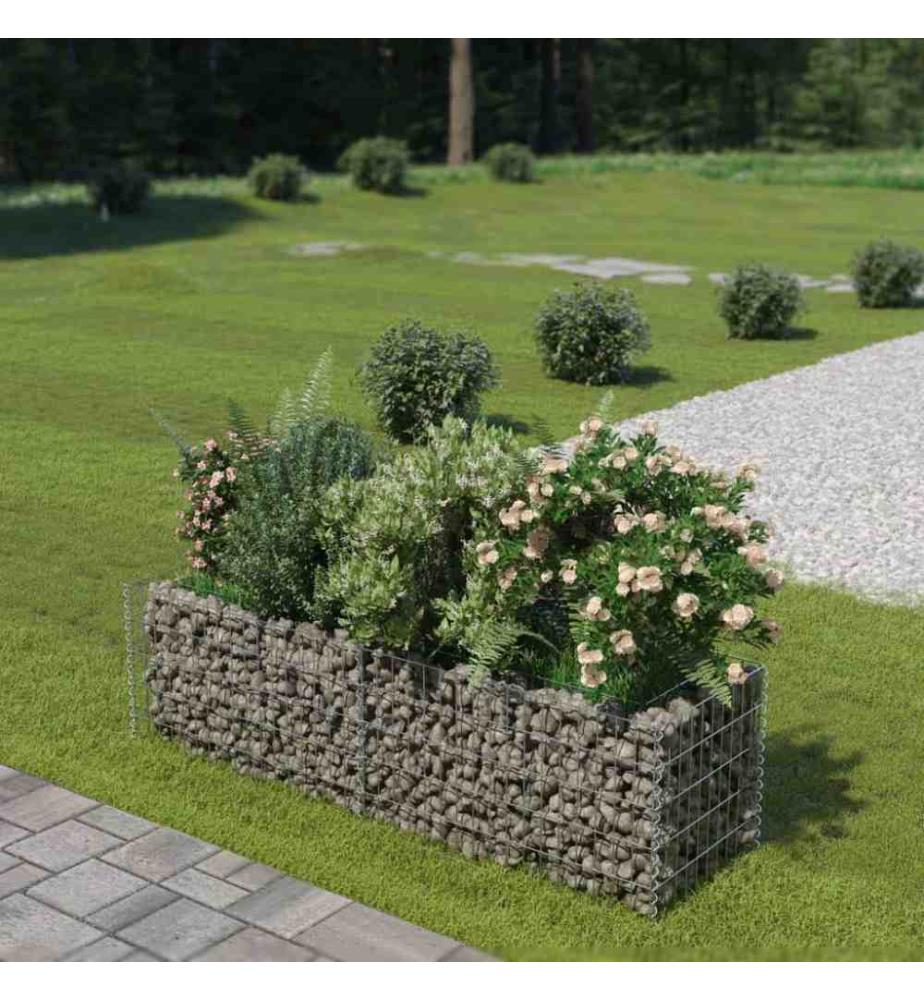 Gabionen-Hochbeet Verzinkter Stahl 180×50×50 cm