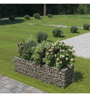 Gabionen-Hochbeet Verzinkter Stahl 180×50×50 cm
