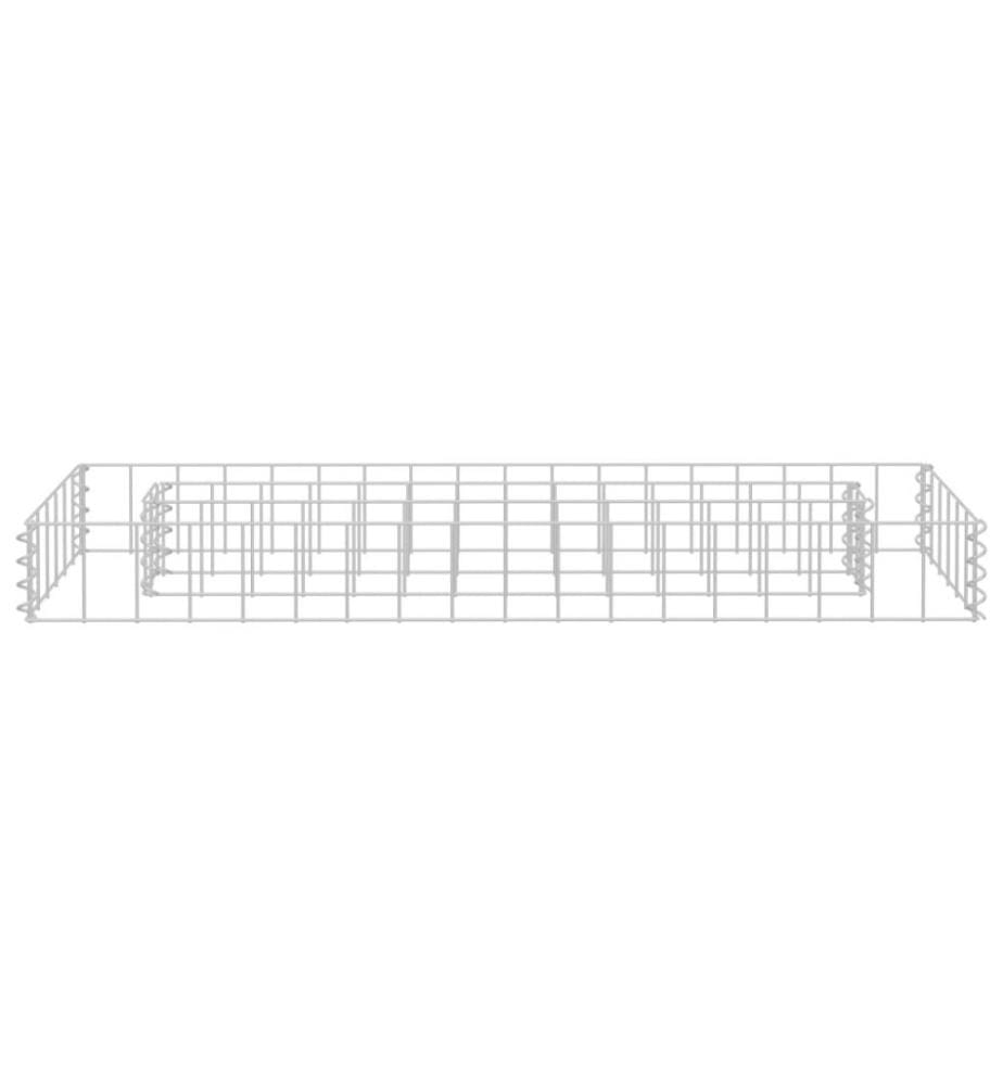Lit surélevé à gabion Acier galvanisé 90x30x10 cm