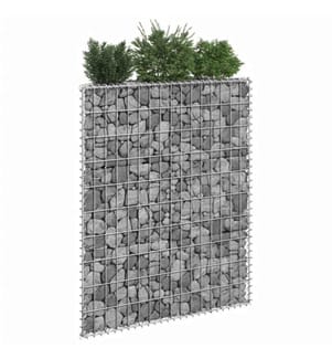 Gabionen-Hochbeet Trapezform Verzinkter Stahl 80x20x100 cm
