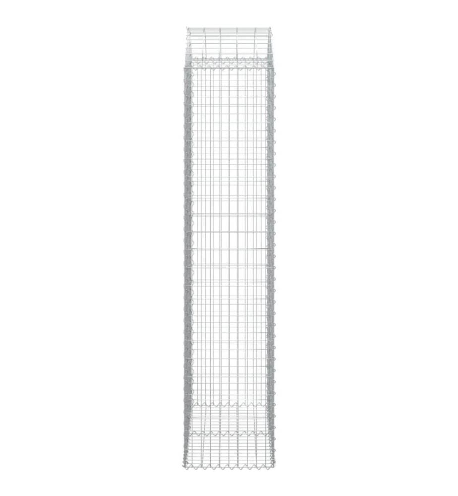 Gabione mit Hochbogen 100x50x220/240 cm Verzinktes Eisen
